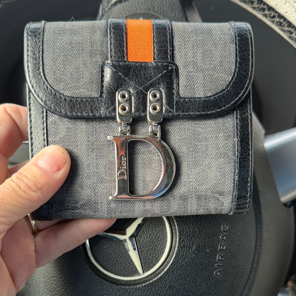 Dior Men's Wallet in Black and Orange